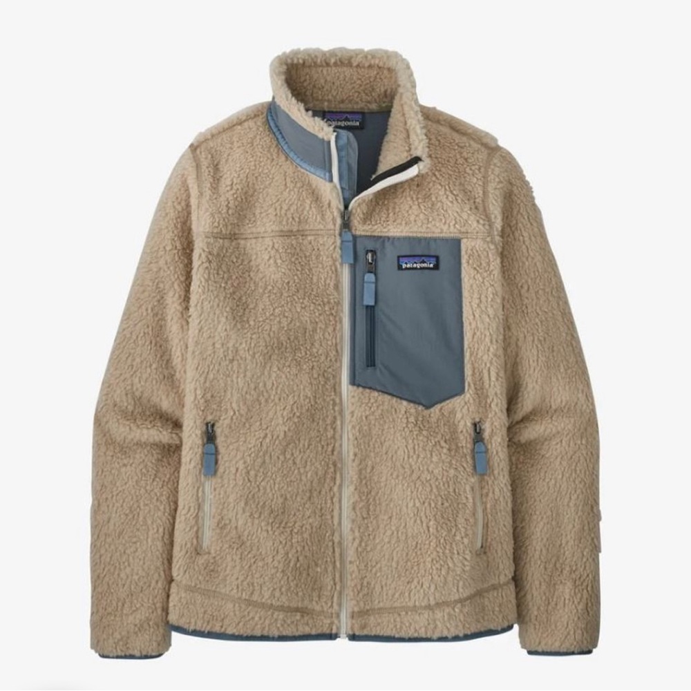 Patagonia Classic Retro-X Fleece Jacket in Dark Natural with Plume Grey size M